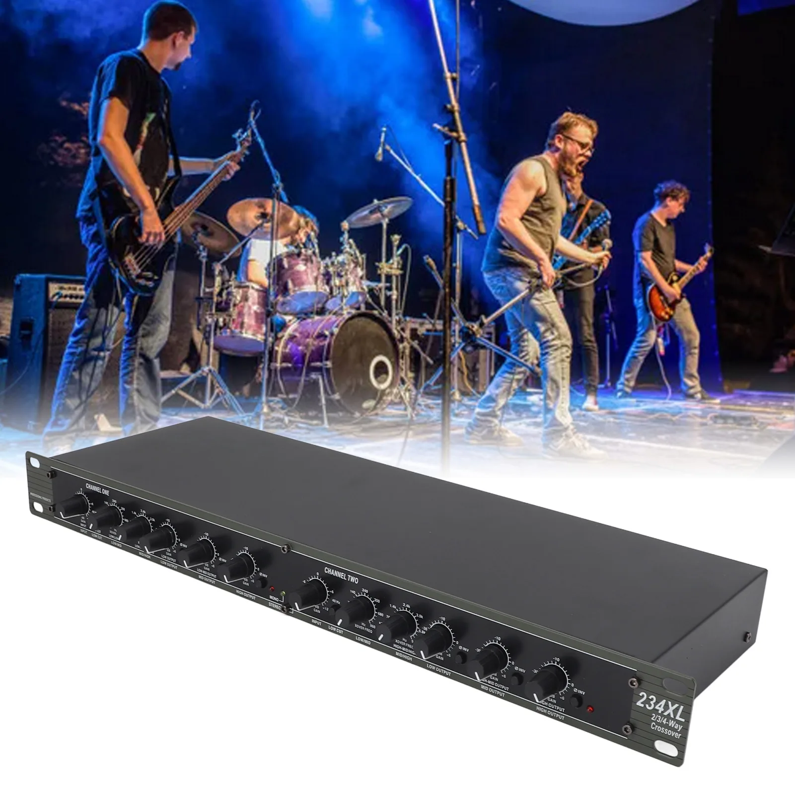 Audio Crossover 234XL Crossover Professional Stereo 2/3 Way Mono 4 Way Crossover for Outdoor Stage Performance US Plug 110V Mono 4
