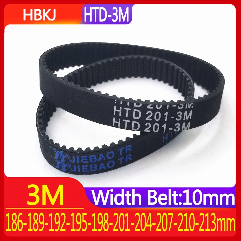 

HTD-3M Rubber Synchronous Belt Annular Closed Belt Pitch Circumference 156-159-162-165-168-171-174-177-180-183mm Belt Width10mm