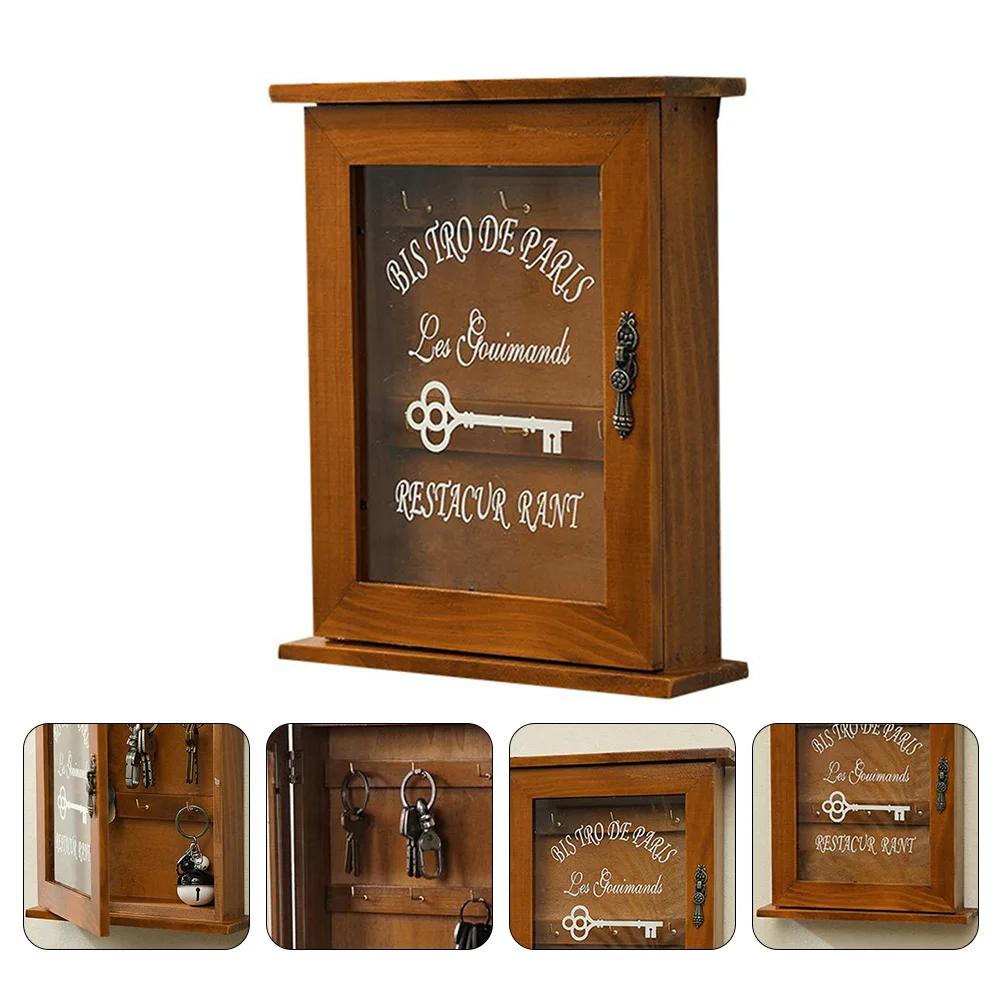 Key Wall Holder Box Storage Cabinet Rustic Decorative Organizer Entryway Wood Hook Case Mail Shelf Management Wooden Farmhouse
