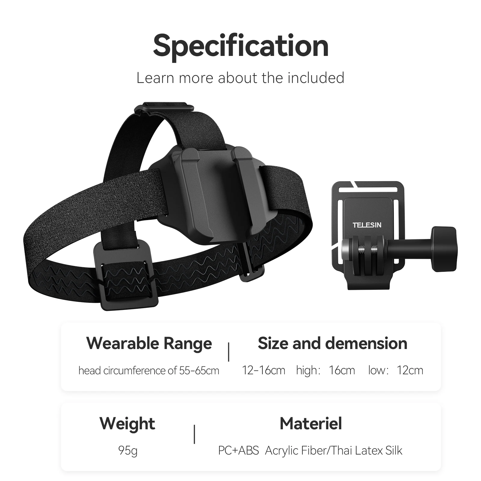 TELESIN 2 in 1 Head Strap Hat clip for Gopro hero 13 12 11 10 9 8 Insta 360 DJI OSMO Accessories Head Belt Strap Mount