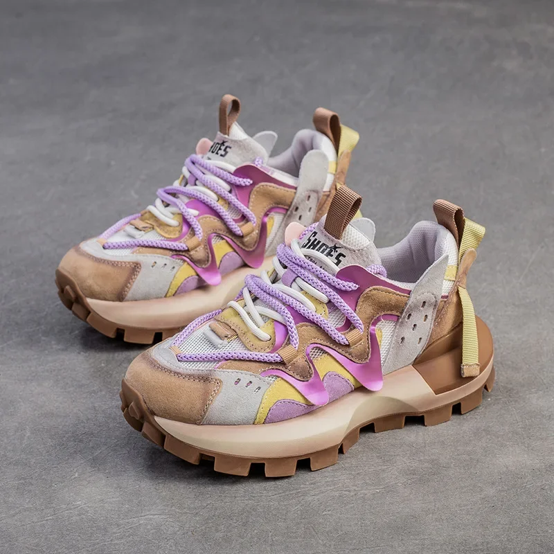 Koznoy 4.5 سنتيمتر الهواء شبكة جلد طبيعي مكتنزة حذ...