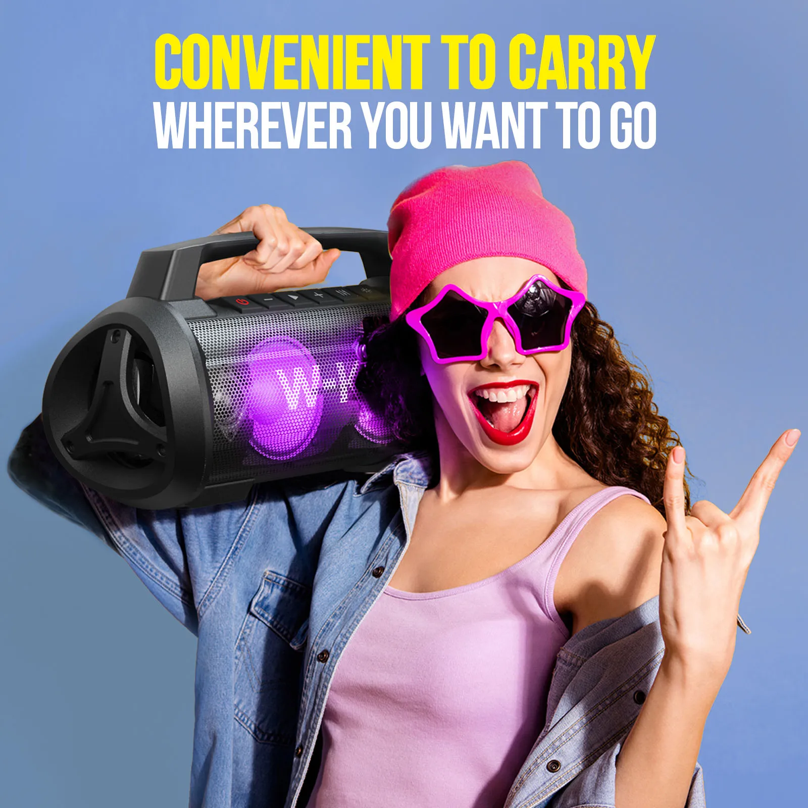 W-KING Portable Bluetooth Speaker, 120W Peak 70W Loud  Wireless Speaker With Subwoofer,IPX6 Waterproof Outdoor,42H Playback 5