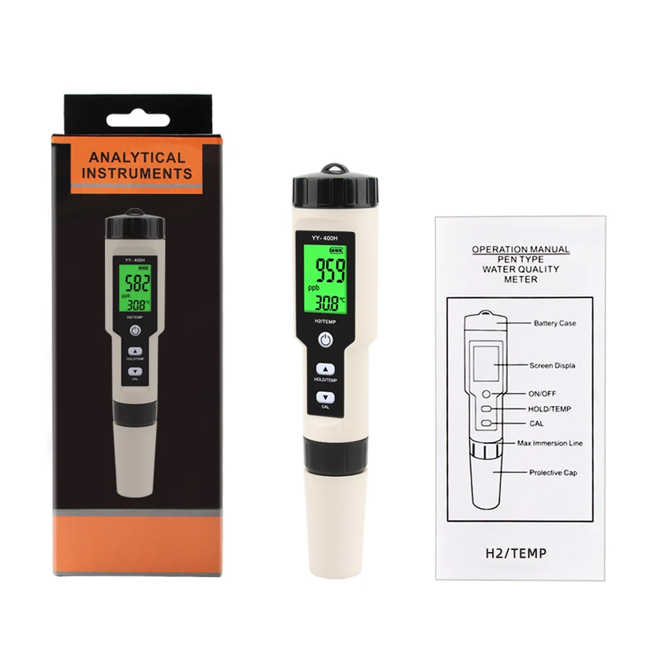 Meter Luchtkwaliteit Monitor Waterstof H2-concentratie Tester Gastester Zuiverheidstester Lekalarm Ingebouwde Pompzuiging Color 0 40000ppm