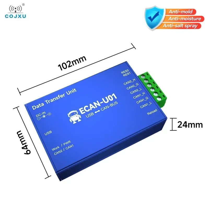 COJXU CAN to BUS 프로토콜 변환기, CAN2.0 to USB2.0 CA..