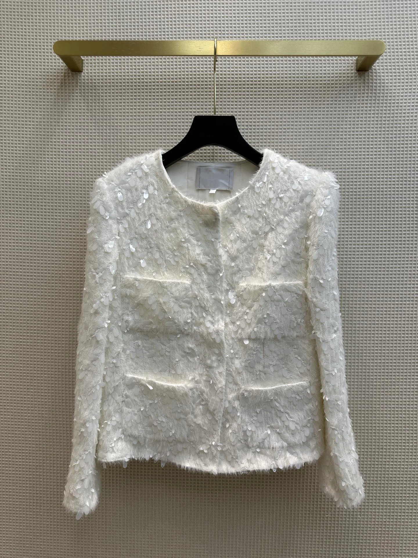 

Small Xiang Feng heavy bead woven tweed coat big big bead is too expensive6.8