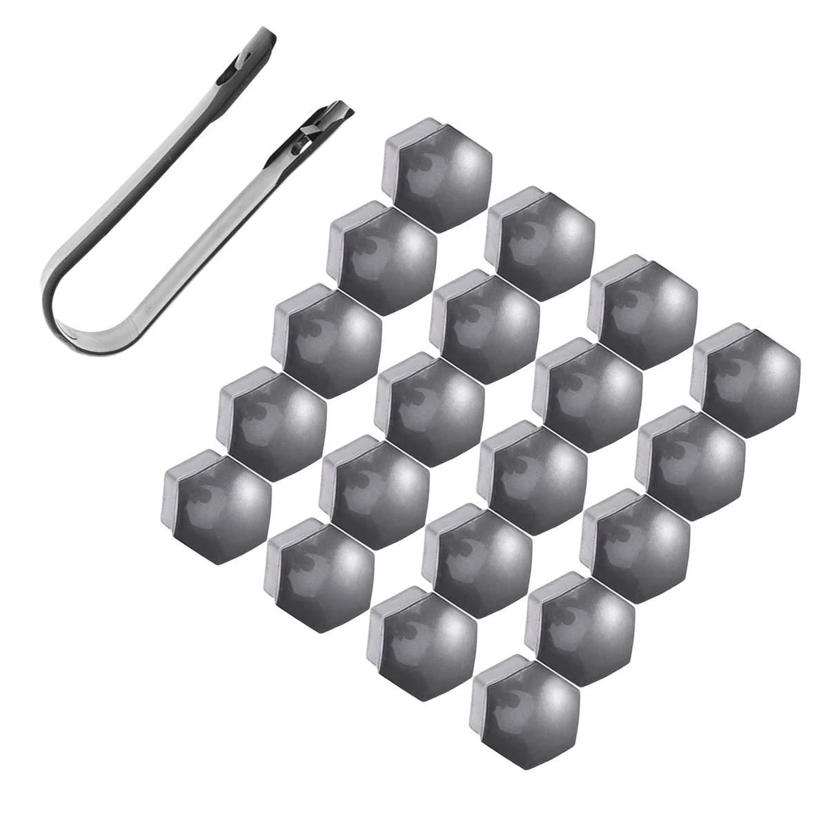 

in Hexagonal Wheel Lug Nut Covers Bolts Covers Screw Protect Caps 21mm with Clips Grey A30