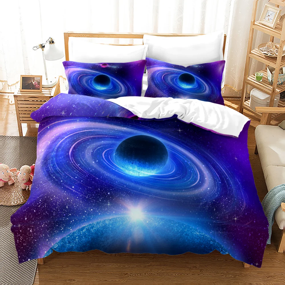 Space Galaxy Bedding Set Bedspread Single Twin Full Queen King Size Sky Milky Way Planet Bed Set Aldult Kid Duvetcover 06 2
