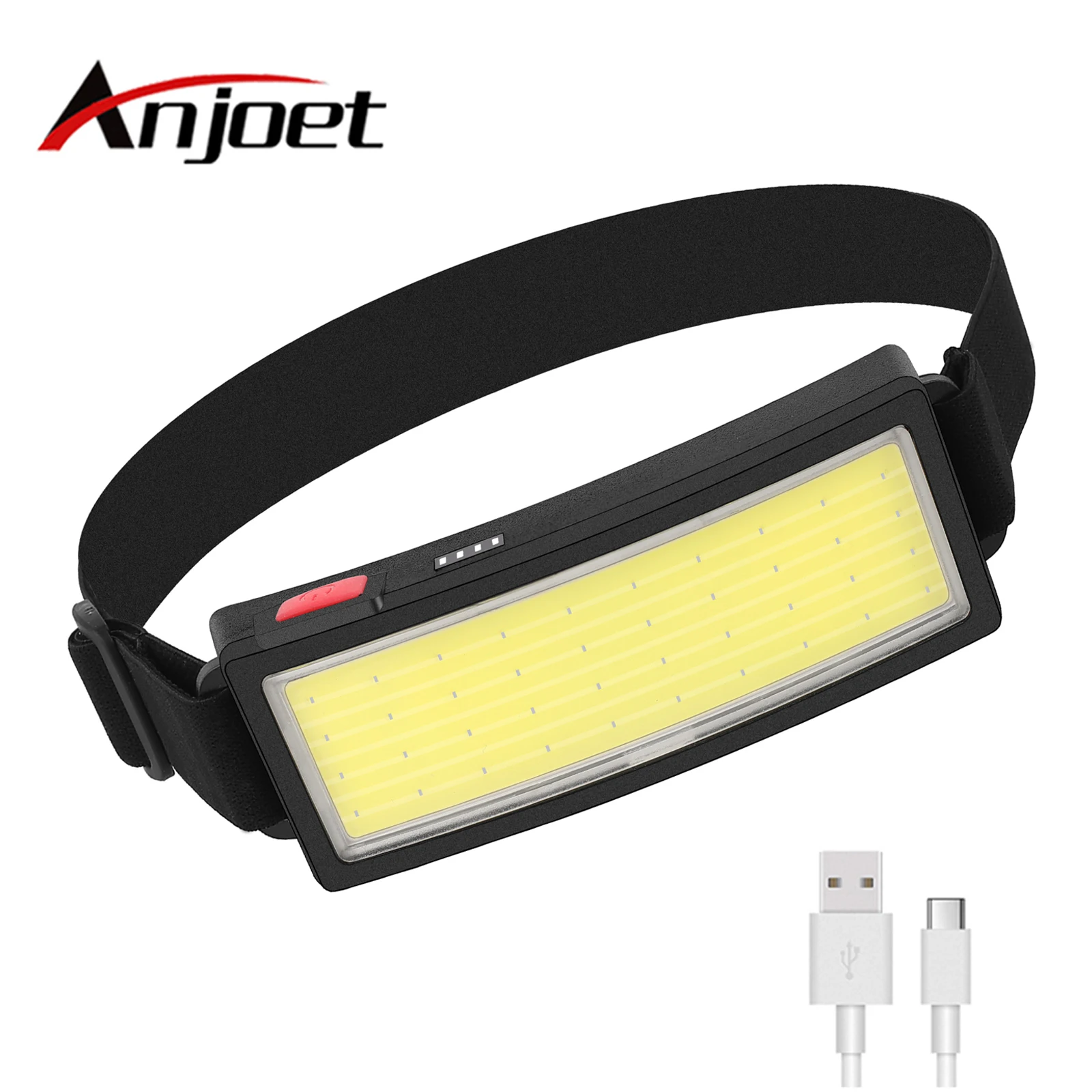 

New Trend Cob Headlights Outdoor Household Portable LED Headlight with Built-in 1200mah Battery USB Rechargeable Head Lamp