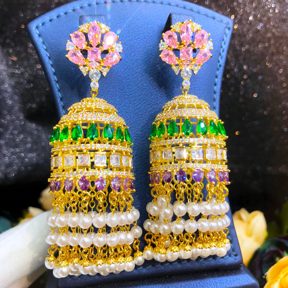 

Missvikki New Trendy Luxury Fairy Big Dangle Earrings For Women Wedding Party Dubai Bridal Earrings boucle d'oreille femme