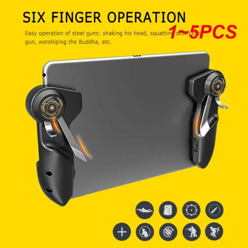 1 ~ 5Pcs Mobile Pubg Controller Di Gioco Per Ipad Tablet Six Finger Game Joystick Maniglia Pulsante Di Mira L1R1 Shooter Gamepad Trigger