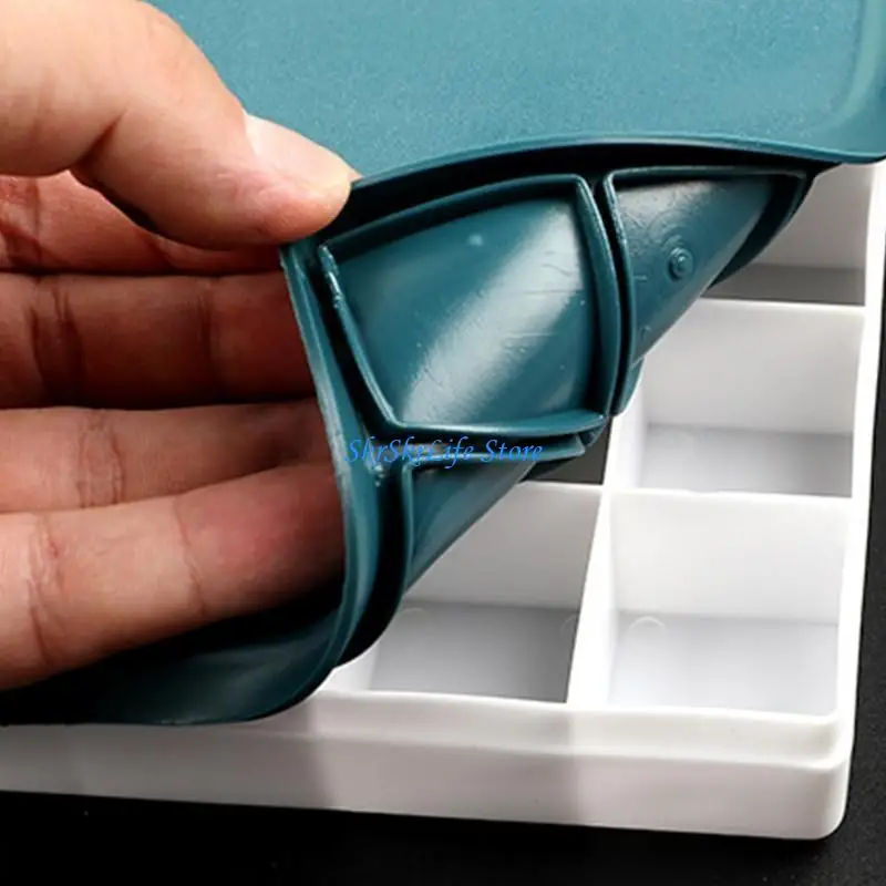 E65E 아티스트 페인트 보호기 팔레트 상자 수채화 아크릴 구 아슈 오일 페인트 용 뚜껑이있는 그림 보관함