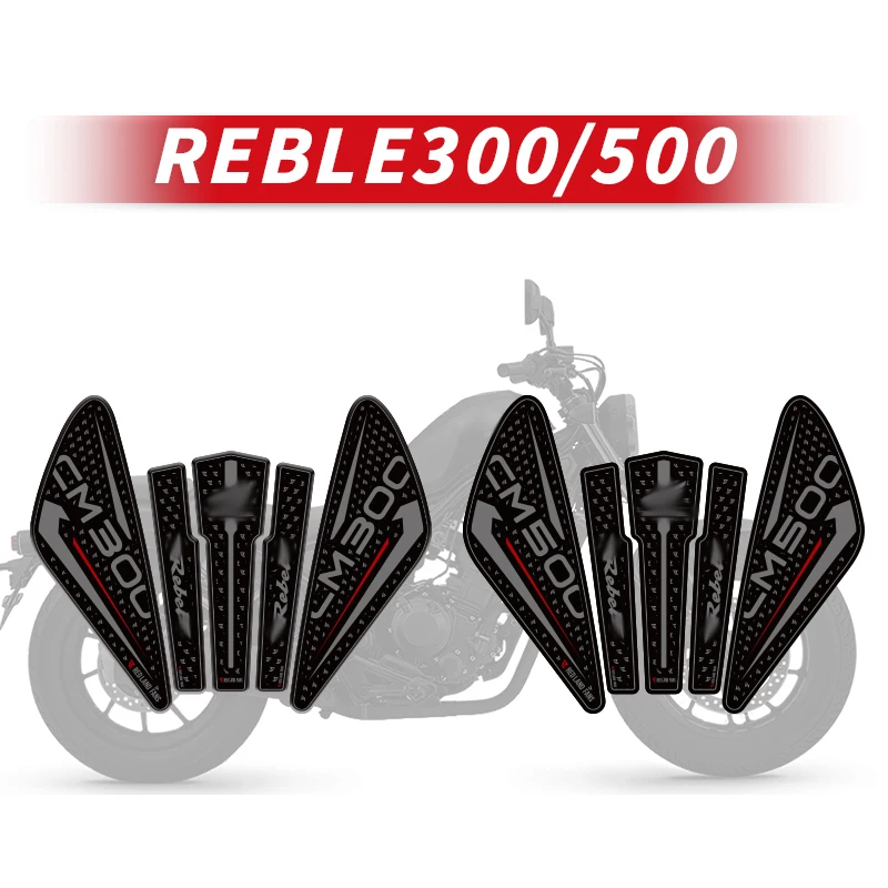 For HONDA REBLE 300 500 Fuel Tank Protection Stickers Kits Motorcycle Accessories Decoration Decals Use High Quality Back Glue new simple solid color windproof automatic umbrella waterproof 8 bone gold glue sun protection 3 folding sunshade uv umbrella