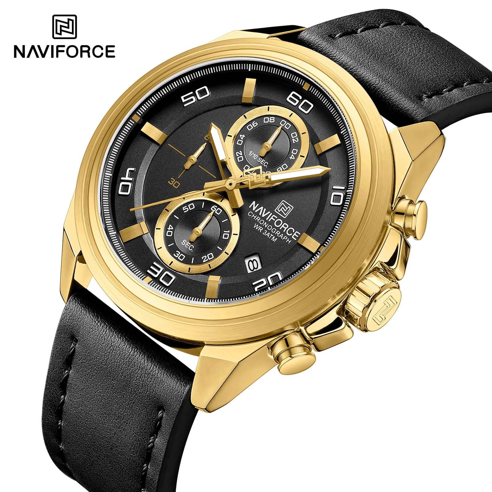 Orologio Naviforce Uomo NF7123, Cronografo Quarzo, Cinturino In Silicone Blu, 47mm, Impermeabile 50m, Luminoso