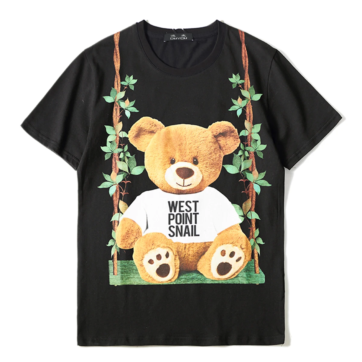 

Marcelo Barrett 2023 Summer Teddy Bear Print T-shirts Mens Breathable 100% Cotton Fabric Vintage Tops Plus Size Tees | 21166