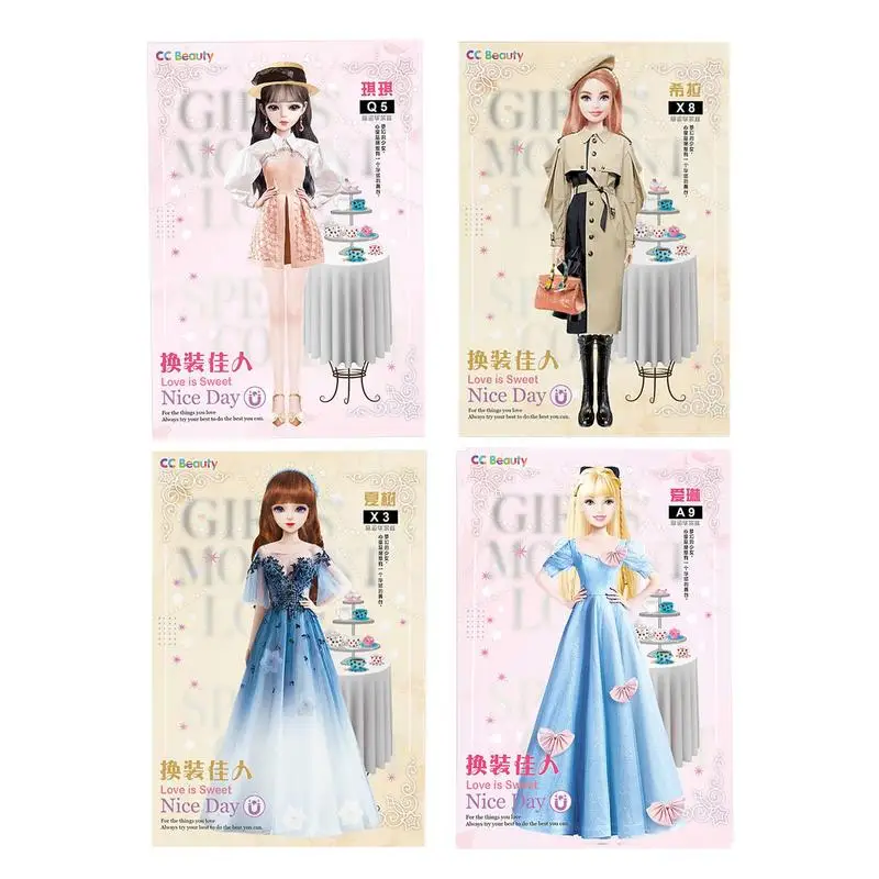 Magnetic Dress Up Dolls Safe And Harmless Princess Dress Up Doll Set Portable Princess Paper Doll Set Birthday Gift princess pretend toys doll clothes set princess doll
