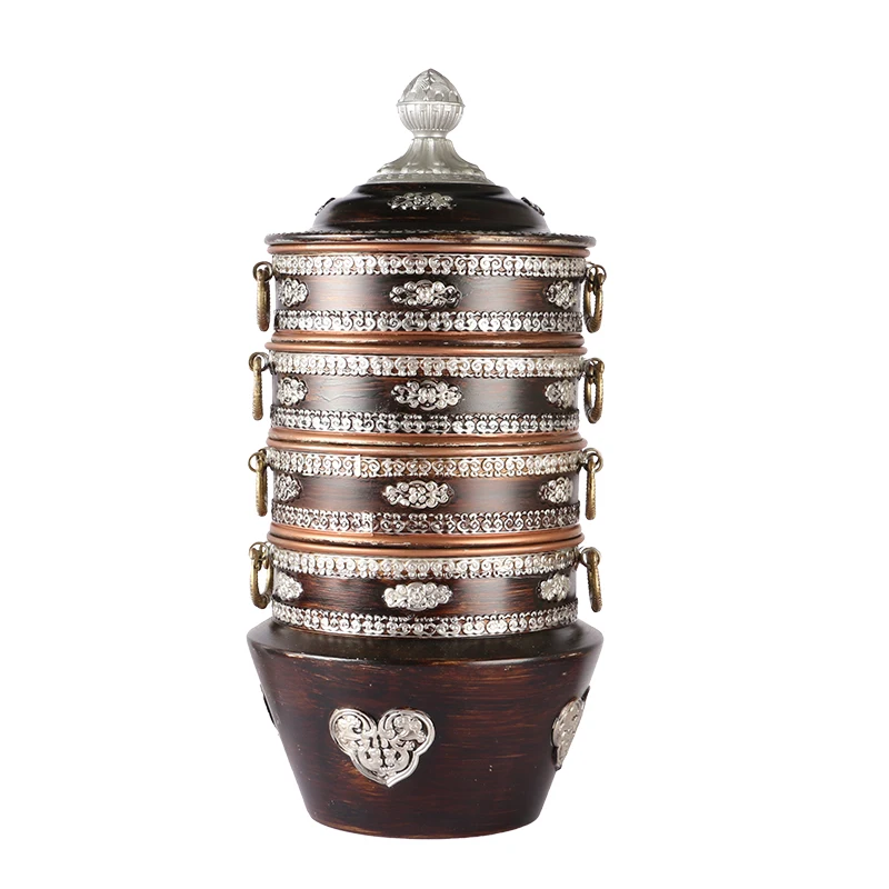 

Tsamba box Nepalese handmade fruit tray fruit box Tibetan eight auspicious storage tank ethnic decoration