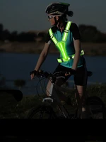 LED Running Vest USB Rechargeable Reflective Security Vest Adjustable Night Running Riding Clothing High Visibility Elastic Band