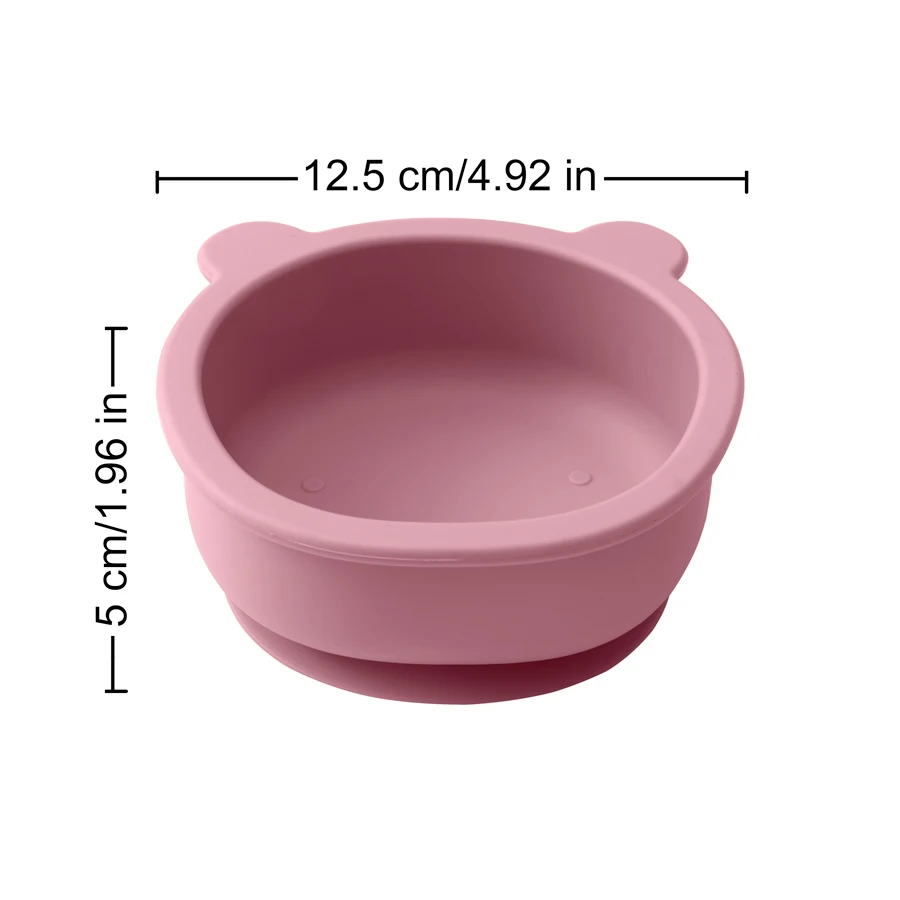 1PC Silicone Baby Tableware Suction Dinner Set Eating Training Baby Stuff Cartoon Cute Bear Shape Bowl Toddler Tableware 6