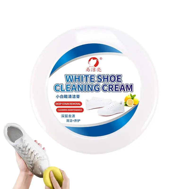 

260g White Shoe Cleaning Cream Household Stains Removal Cream With Sponge Multi-functional Sports Shoes Canvas Cleaner Cleaning