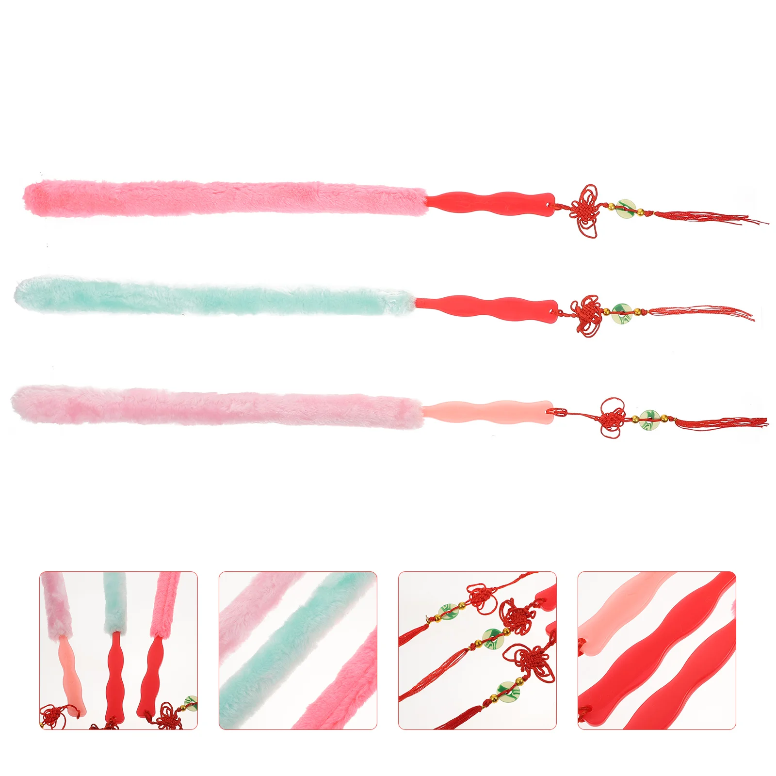3 Pcs Guzheng Cleaning Brush Portable Long Tool Instrument Tools Musical Cleaner Supply Rabbit Fur