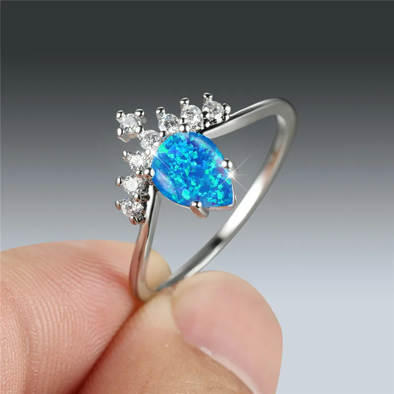 blue opal engagement ring