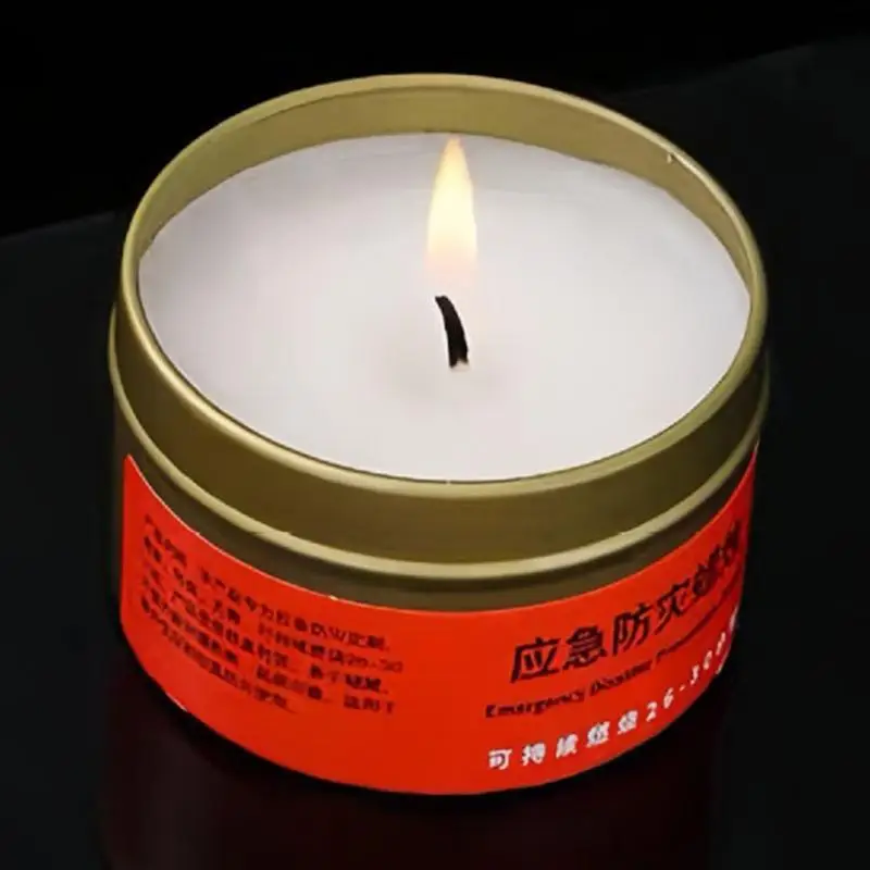 Disaster Prevention Emergency Power Outage Lighting Candles 30Hour Tea Light In Flat Container Windproof Warmer Tea Light Candle