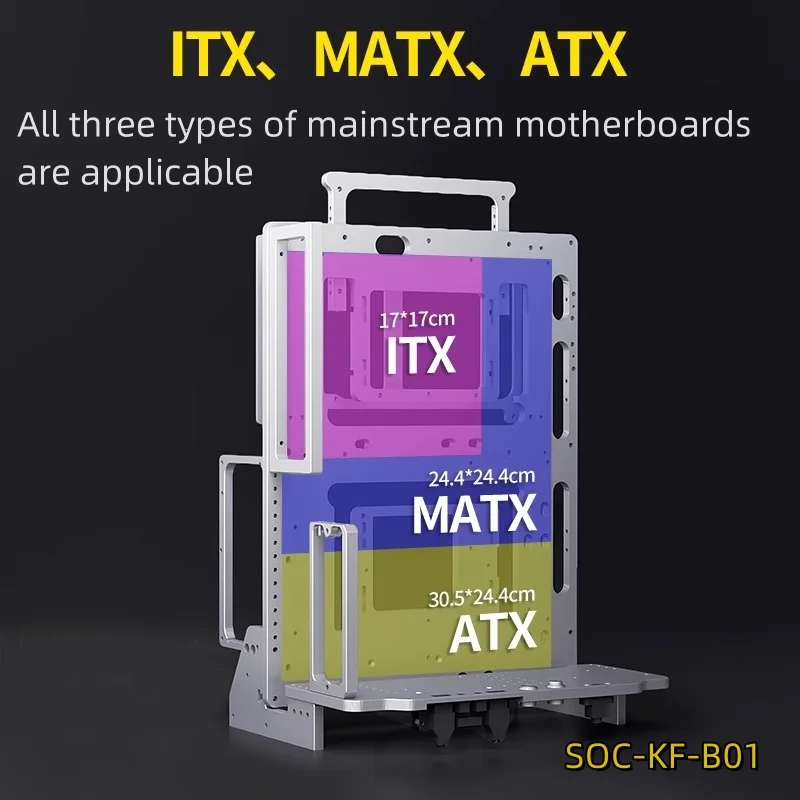 Socooler Computer Case B Aviation Aluminum Simple Unpacking PC Water-cooled portable support itx Stand 4090