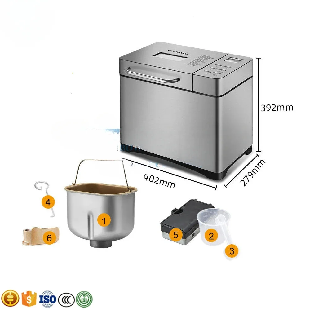 Household Bread Machine Fully Automatic Multi-function Kneading Small And Dough Fermented Breakfast Toaster Bread Making Machine