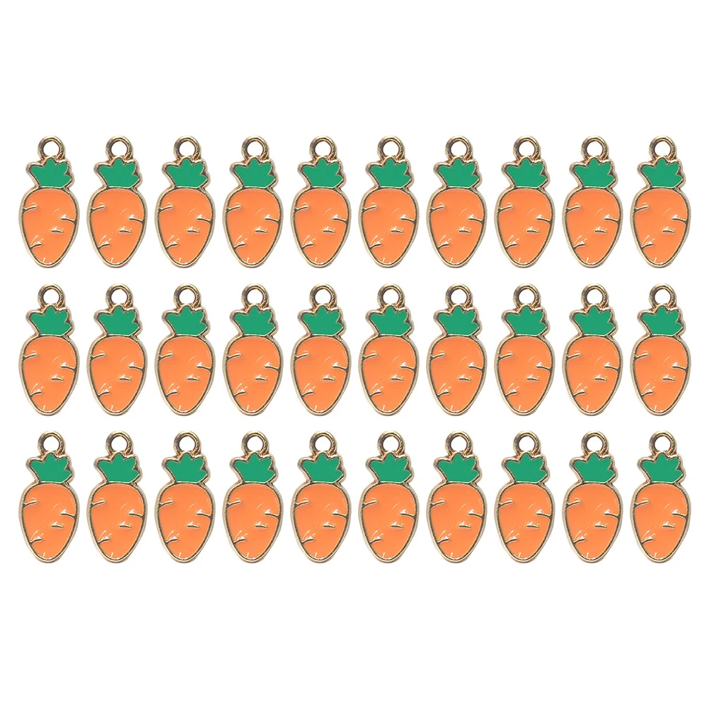 

30 Pcs Easter Ornaments DIY Jewelry Decoration Carrot Rabbit Lovely Pendant Charms Making Supply Alloy Themed Pendants