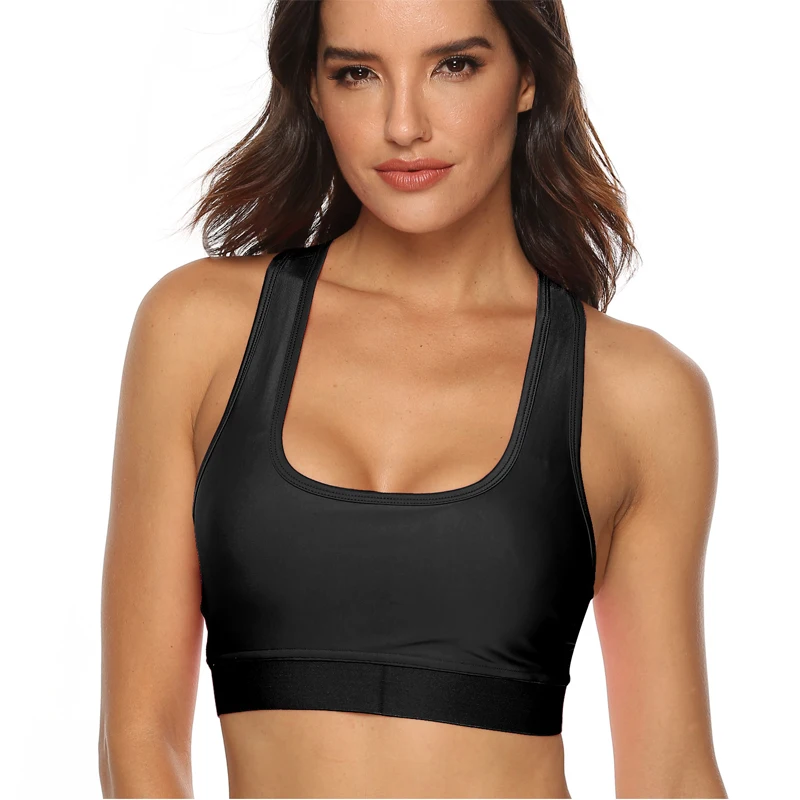 

Women's Padded Sports Bra Fashion Solid Color Wide Shoulder Strap Slim Elastic Fitness Yoga Running Bra Vest Underwear