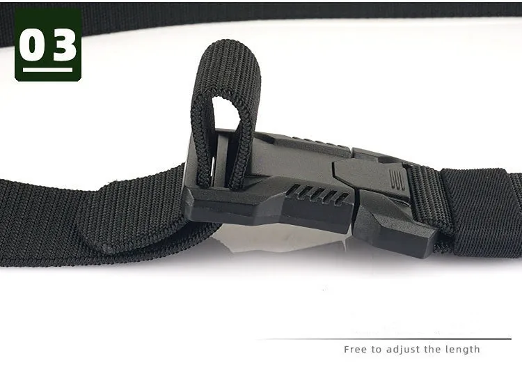 Echter taktischer Gürtel, Schnellverschluss, Outdoor-Militärgürtel, weiches echtes Nylon, Sportzubehör, schwarzer Gürtel für Männer und Frauen – Detail 5