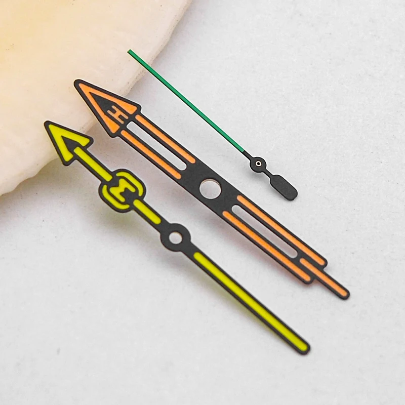 Black/White SKX Watch Hands Set With Green Lume - Fits NH35, NH36, 7s26 Movements (RLSWW) 8 thumbnail image