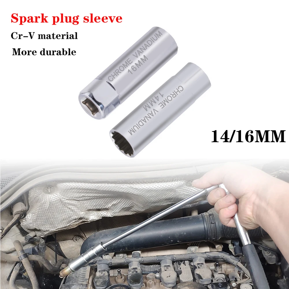 

Universal Spark Plug Socket Magnetic 3/8" Drive Spark Plug Wrench Disassembly Tool Cr-V Steel 12-Point Car Repair Tool 14mm 16mm