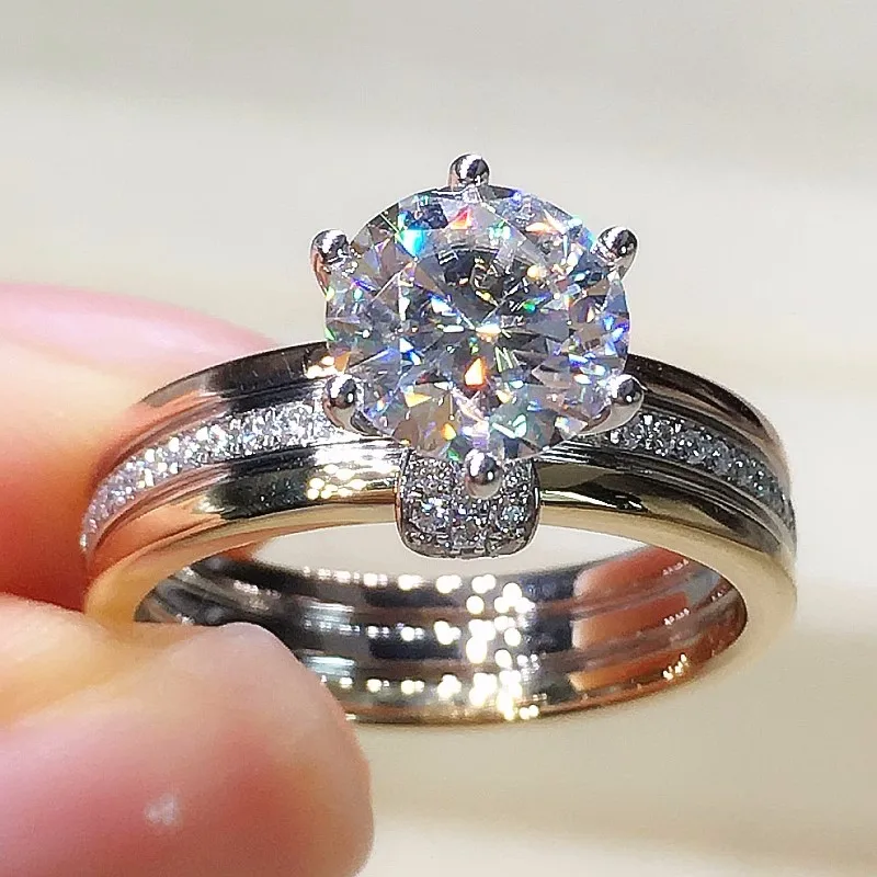 

Кольцо из золота 9 к AU375 с круглыми бриллиантами, D-образные цвета