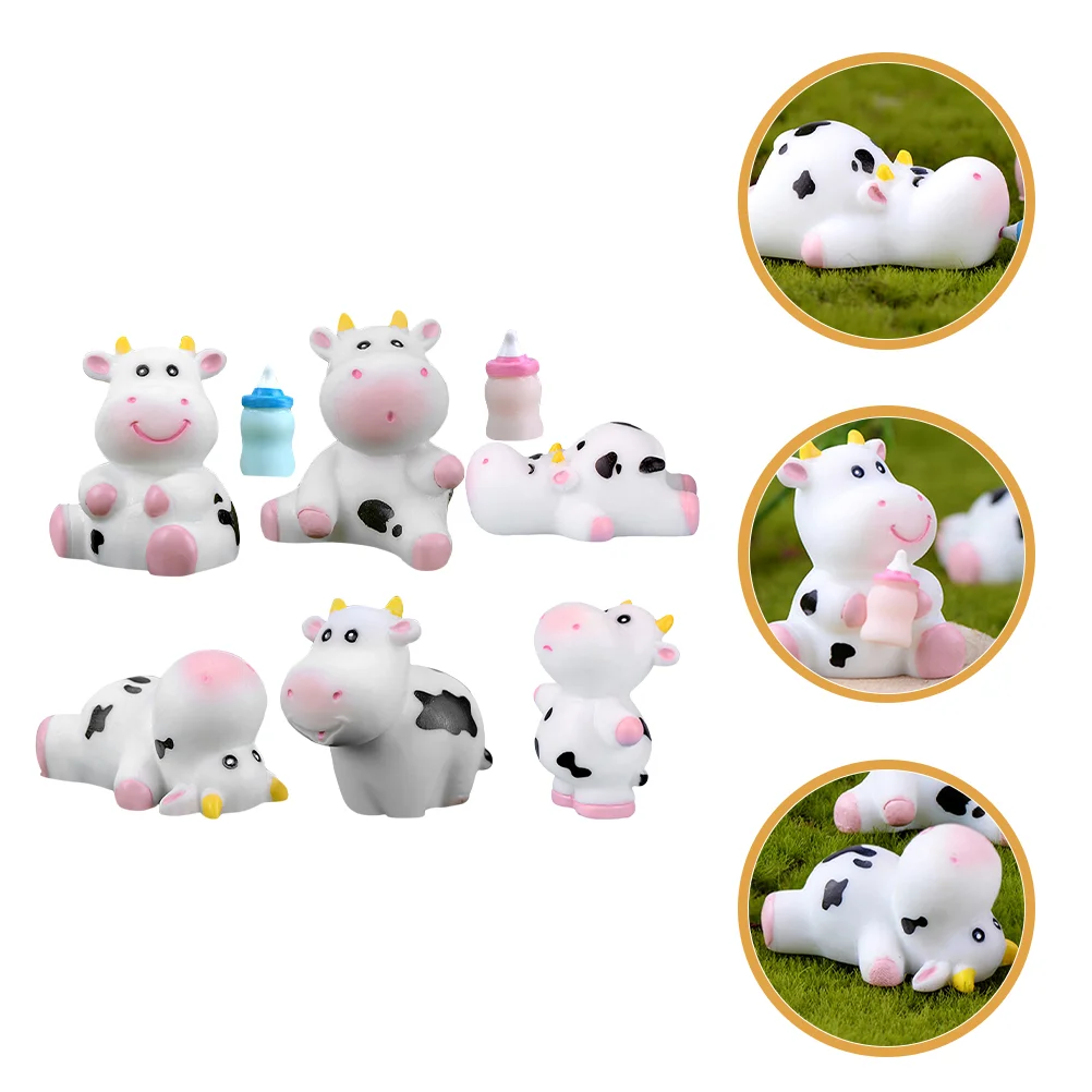 

1 Set Cow Decorations Cow Ornaments Small Cow Decor Bonsai Landscape Cow Decor Miniature Cow