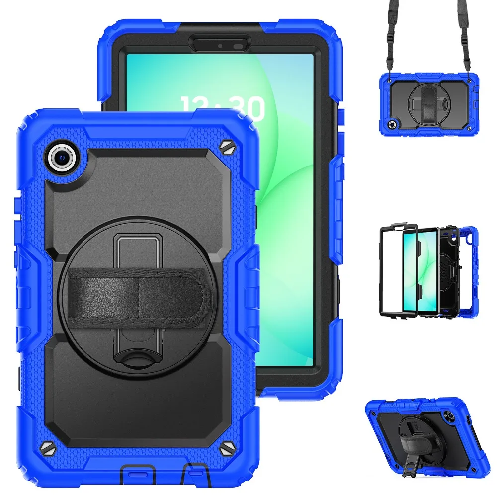 Shockproof Tablet Case with Screen Protector and Handle Strap - Full Body Protection