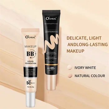 Heallor BB Cream Full Cover Face Base Liquid Foundation Makeup Waterproof Long Lasting Facial Concealer Whitening Cream Korean M - Thumbnail 5