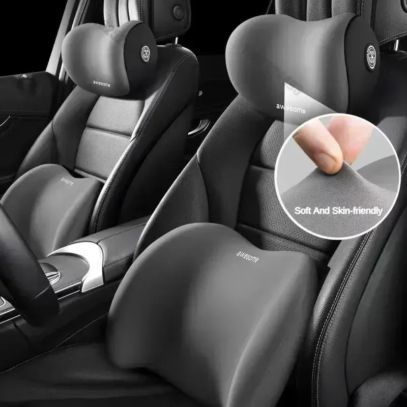 Car Cushion Driving Lumbar Support Waist Support Headrest/Lumbar Support Car Neck Pillow Waist Cushion Driver Seat Backrest
