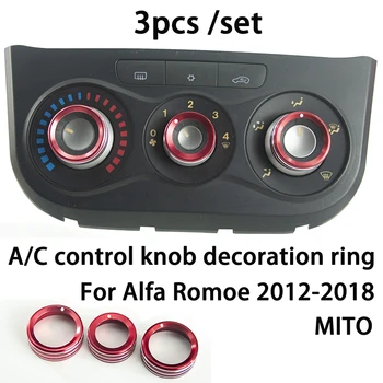 Cruscotto auto Manopole di controllo A/C Anello decorativo Rivestimento in metallo per Alfa Romeo MITO 2012-2018 Accessori interni