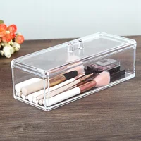 Rectangle Home Clear Storage Transparent Display Organize Cosmetic Makeup Make Up Cotton Swab Acrylic Box 1