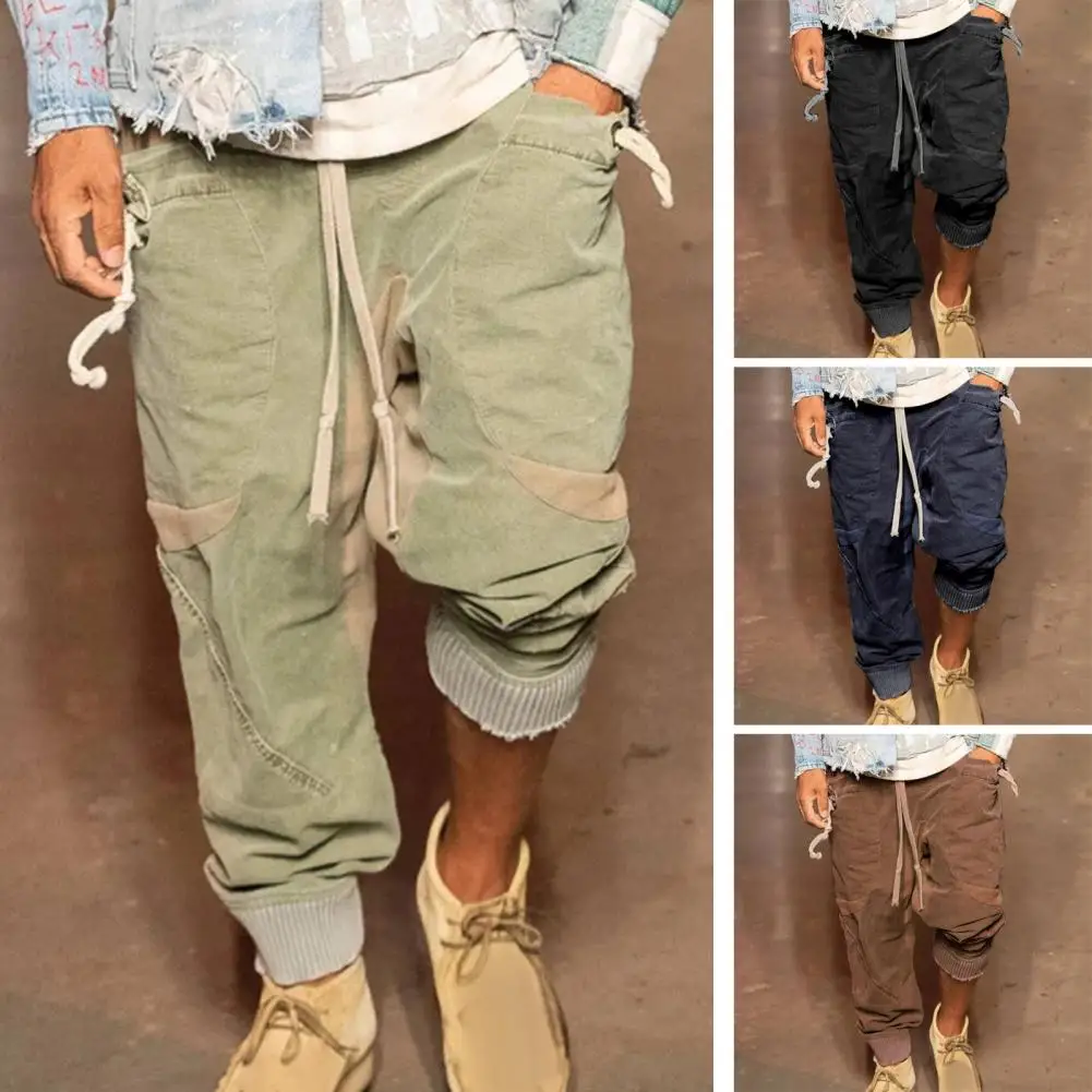 

Cargo Pants Versatile Men's Cargo Trousers Elastic Waistband Casuals Pants Side Pockets Sweatpants Summer Pants