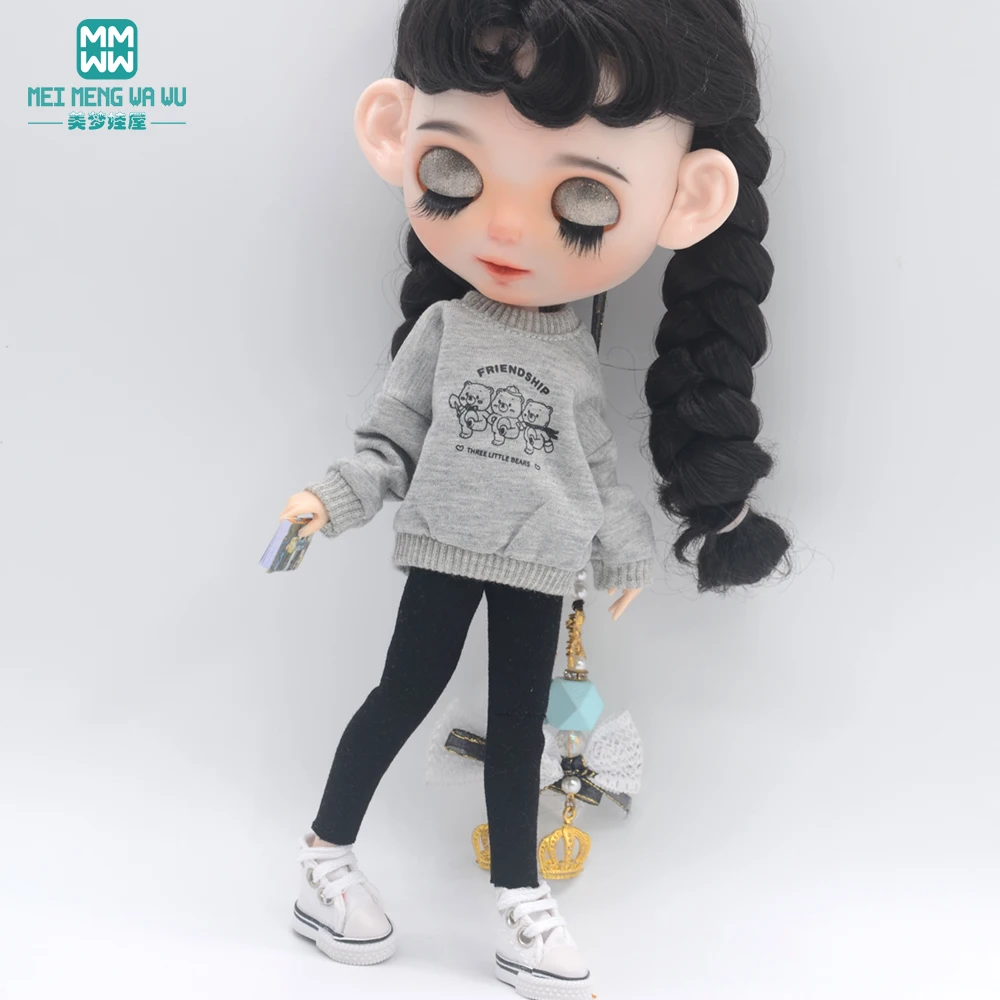 Kleidung für Puppen, dreiteiliges modisches Pullover-Set, passend für Blyth Azone OB22 OB24 Puppenzubehör – Detail 18