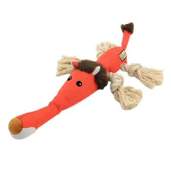 Plush Dog Toys With Squeakers Cotton Rope Knot Biting And Grinding Toys Bite-resistant Interactive Dog Chew Toy Cleaning Teeth 1