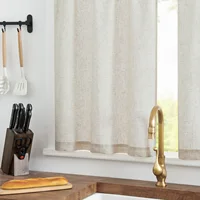 JINCHAN Linen Tier Kitchen Curtains Tab Top Small Window Curtain For Living Room Japanese Cover Drapes 2PCS 2