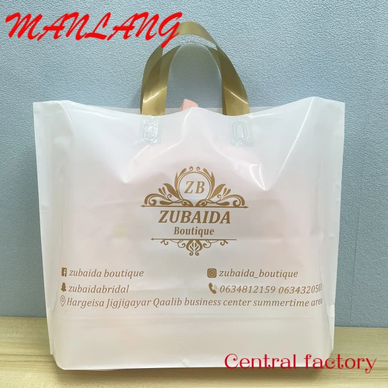 

Custom Custom Printed Logo Design LDPE/HDPE handle plastic bag die cut bag shopping bag for clothing/shoe packing
