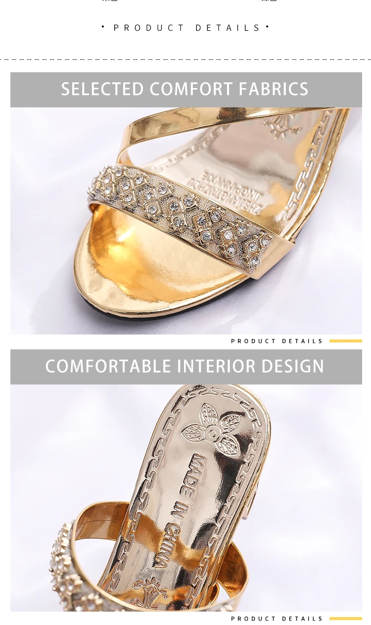 2022 Summer Women Shoes Squre Heel Sandals Peep toe Ladies Shoes Brand High Heel Sandals Gold Heels 5.5cm Big Size