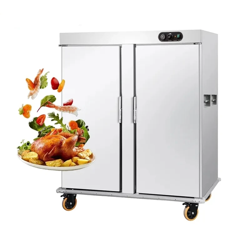Restaurant Hotel Banquet Commercial Mobile Food Hot Warmer Heated Holding Cabinet Trolley Dining Mobile Food Warmer Cart