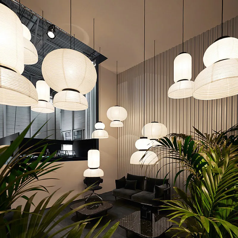 

Nordic E27 Pendant Lamp Minimalism Rice Paper Living Room Bedroom New Chinese Artistic Conception Design Retro Restaurant Light