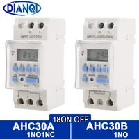 1pc AHC30A/AHC30B 40A 7 Days Din Rail LCD Weekly Programmable Electronic Timer Switch 1NO1NC 220VAC 12V24VDC 18ON/OFF Time Relay 1
