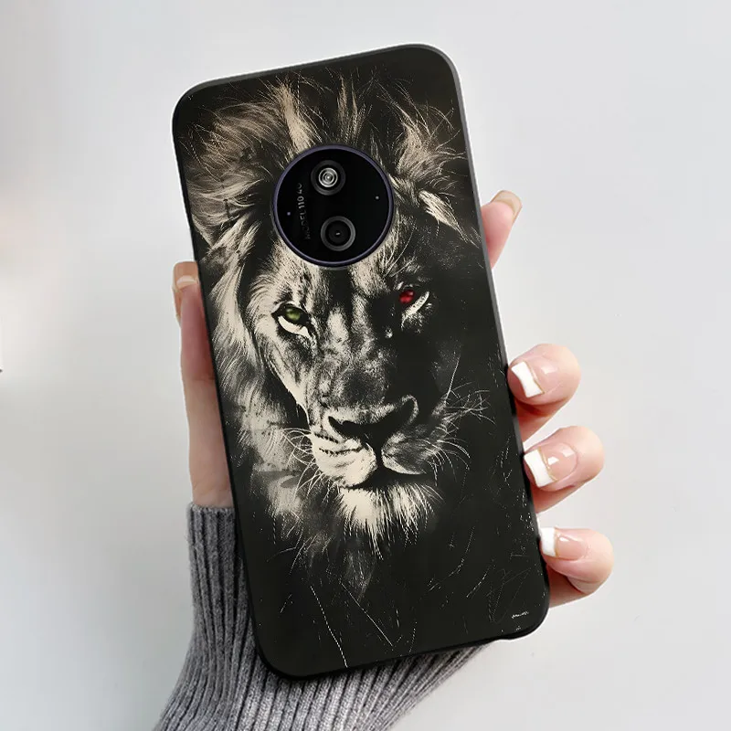 Aesthetic Shockproof Black Silicone Case with Sunset Pattern